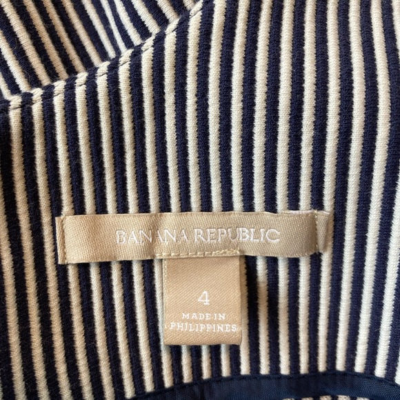 🍀Banana Republic Black & White Stripe Sleeveless Skater Dress - Picture 4 of 5